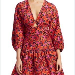 NWT Derek Lam 10 Crosby Floral V-Neck Dress